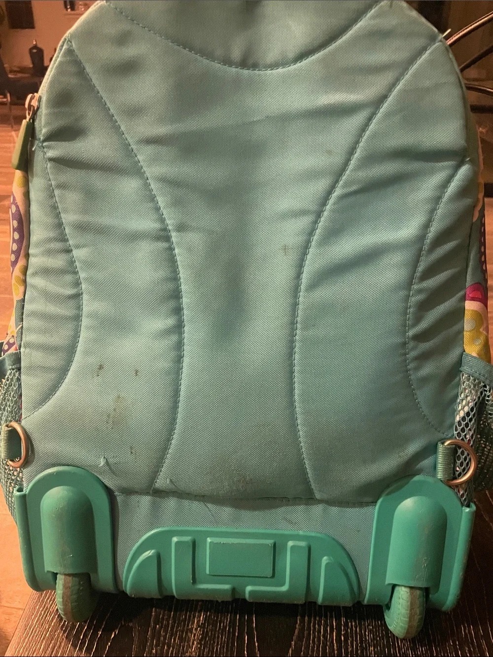Pottery Barn Kids Turquoise Paisley Backpack with Pink and Purple Accents
